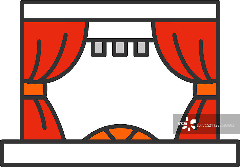 剧院舞台彩色图标图片素材