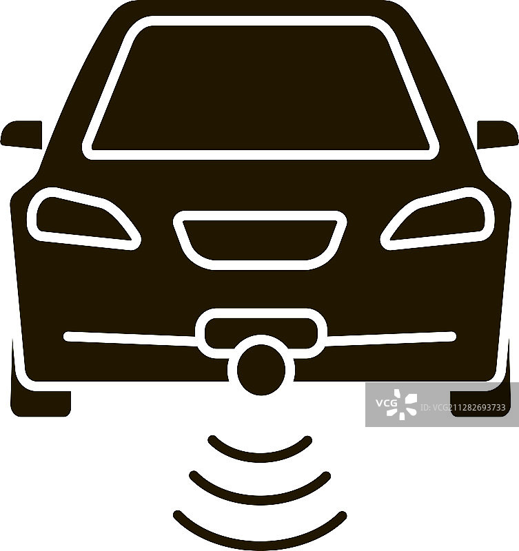 智能汽车正视图轮廓图标图片素材