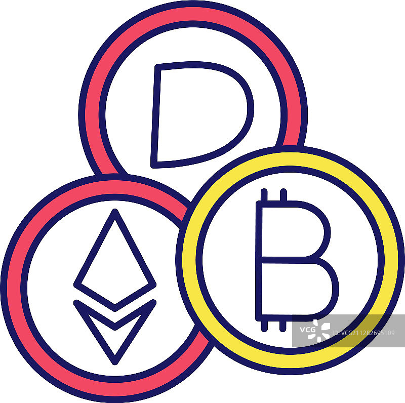 加密货币彩色图标图片素材