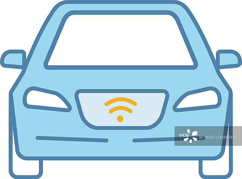 智能汽车彩色图标图片素材