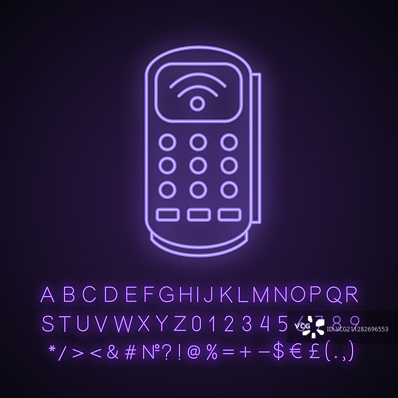 支付终端霓虹灯图标图片素材