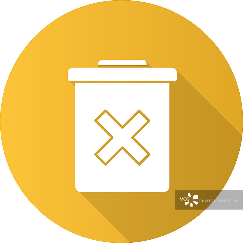 永久删除按钮扁平设计长阴影图片素材