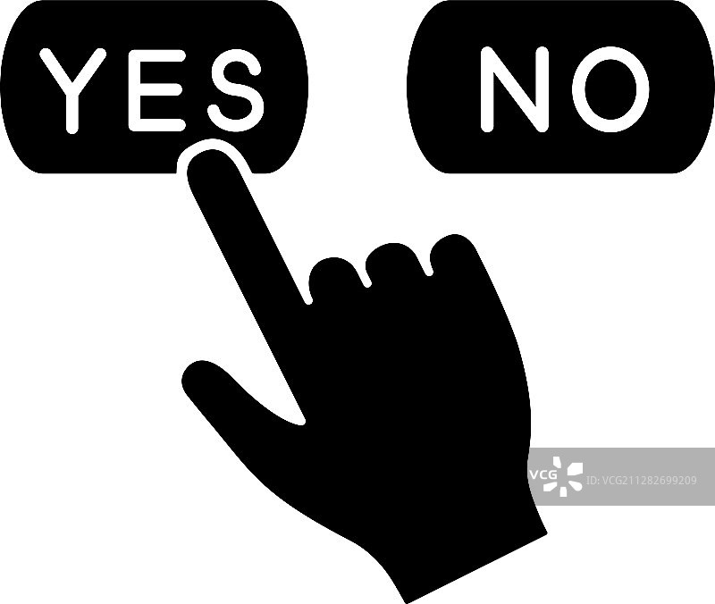 YES或NO点击字形图标图片素材