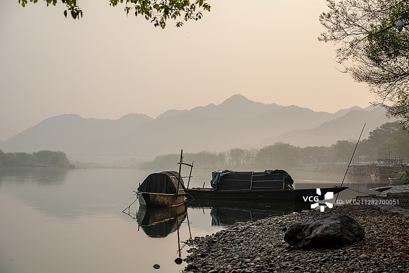 瓯江的清晨-浙江丽水古堰画乡景区图片素材