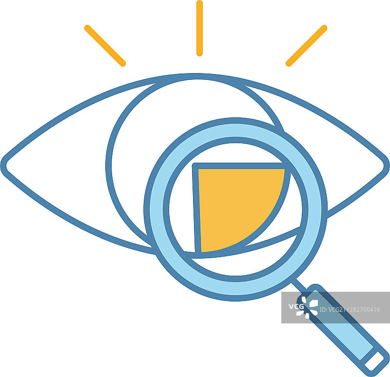 视网膜扫描彩色图标图片素材