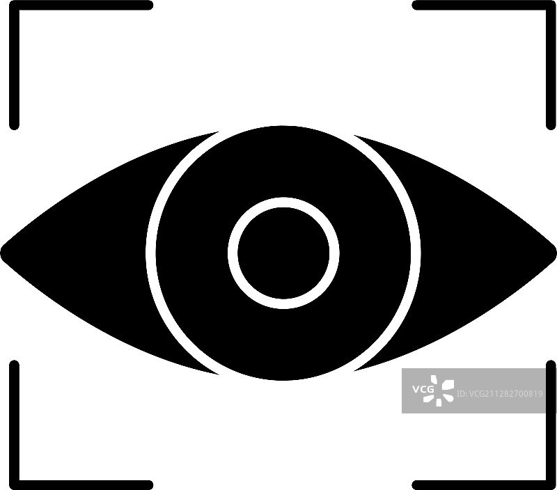 视网膜扫描Glyph图标图片素材