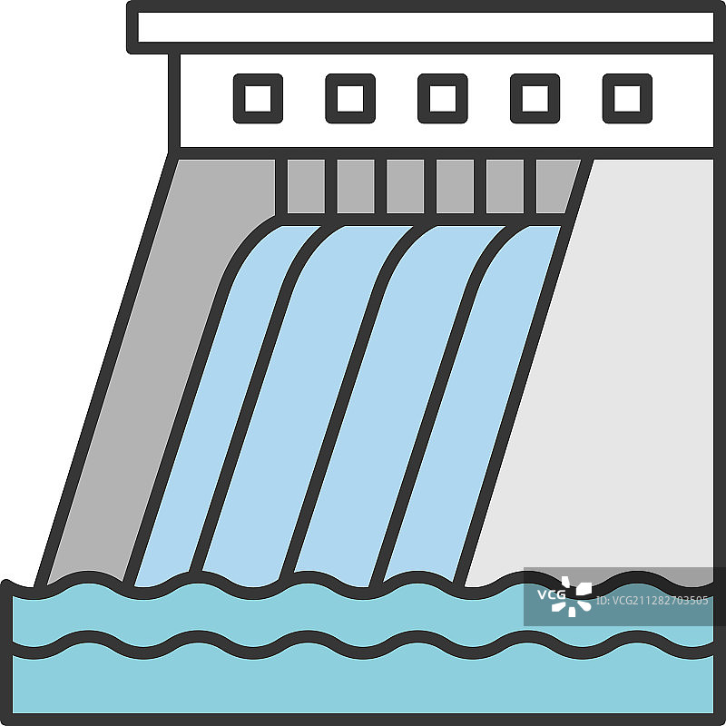 水电站彩色图标图片素材