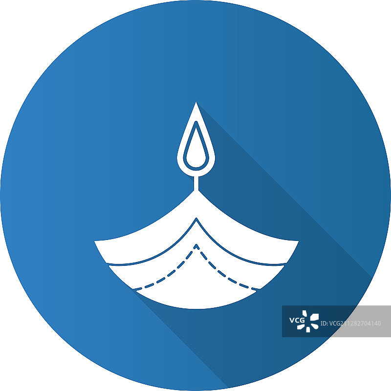 排灯节灯具扁平设计长阴影字形图标图片素材