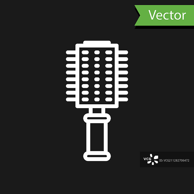 黑色背景上的发刷白线图标图片素材