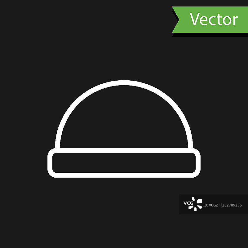 黑色背景白色线条毛线帽图标图片素材