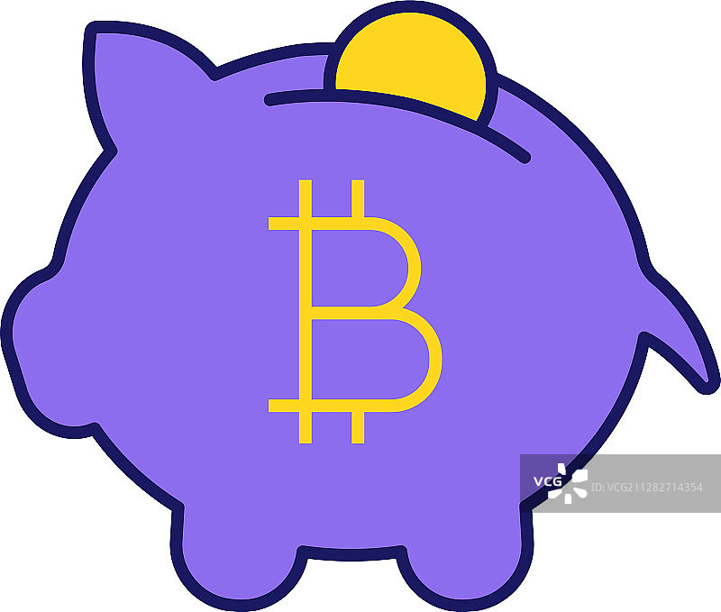 比特币存款彩色图标图片素材