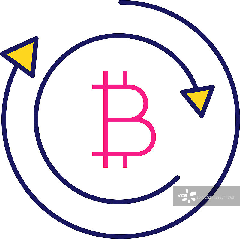 比特币交易所彩色图标图片素材