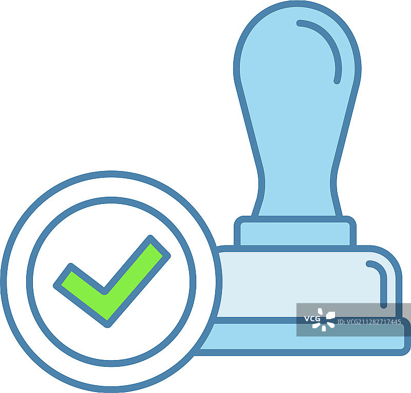 已批准的彩色图章图标图片素材