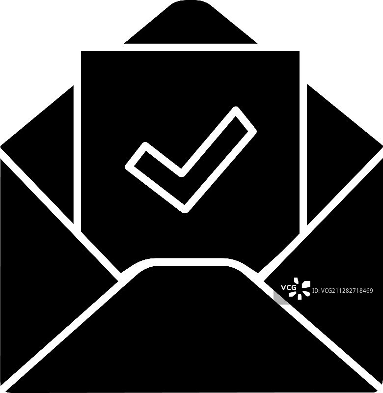 电子邮件确认标志符号图片素材