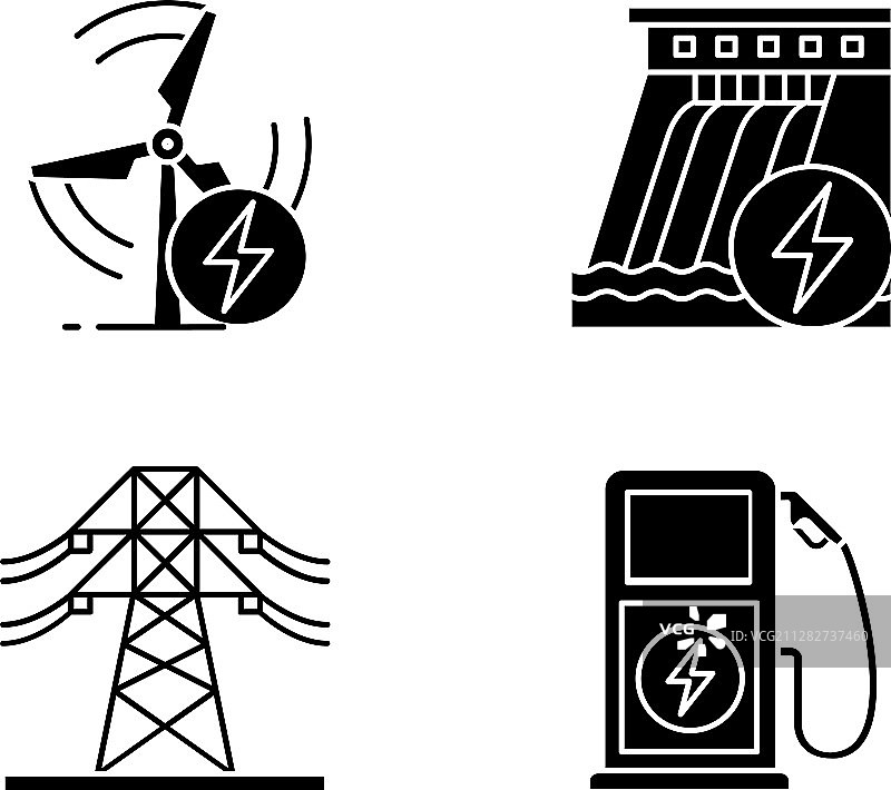 电力工业标志集图片素材