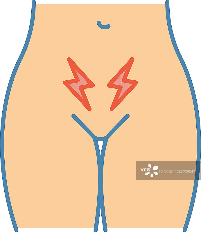 月经痉挛和疼痛彩色图标图片素材