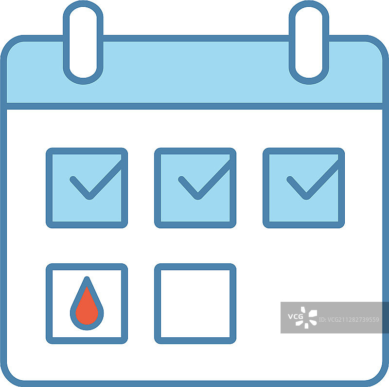 月经日历彩色图标图片素材
