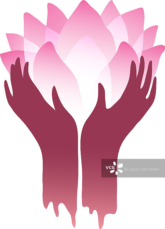 手捧莲花图片素材