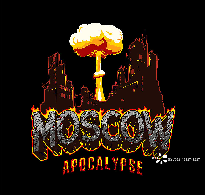 莫斯科复古世界末日概念图片素材