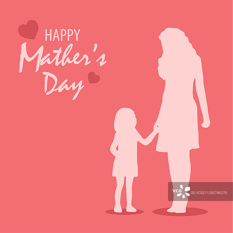 红色母亲节女儿海报设计图片素材