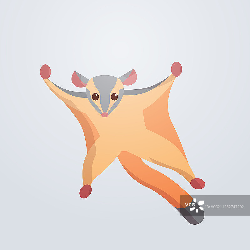 飞狐鼯鼠卡通濒危动物图标图片素材