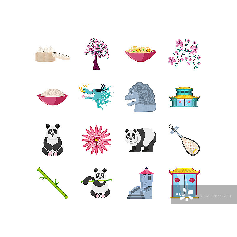 中式图标集设计图片素材