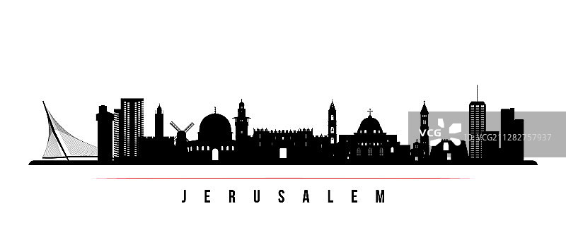 耶路撒冷天际线横幅banner图片素材