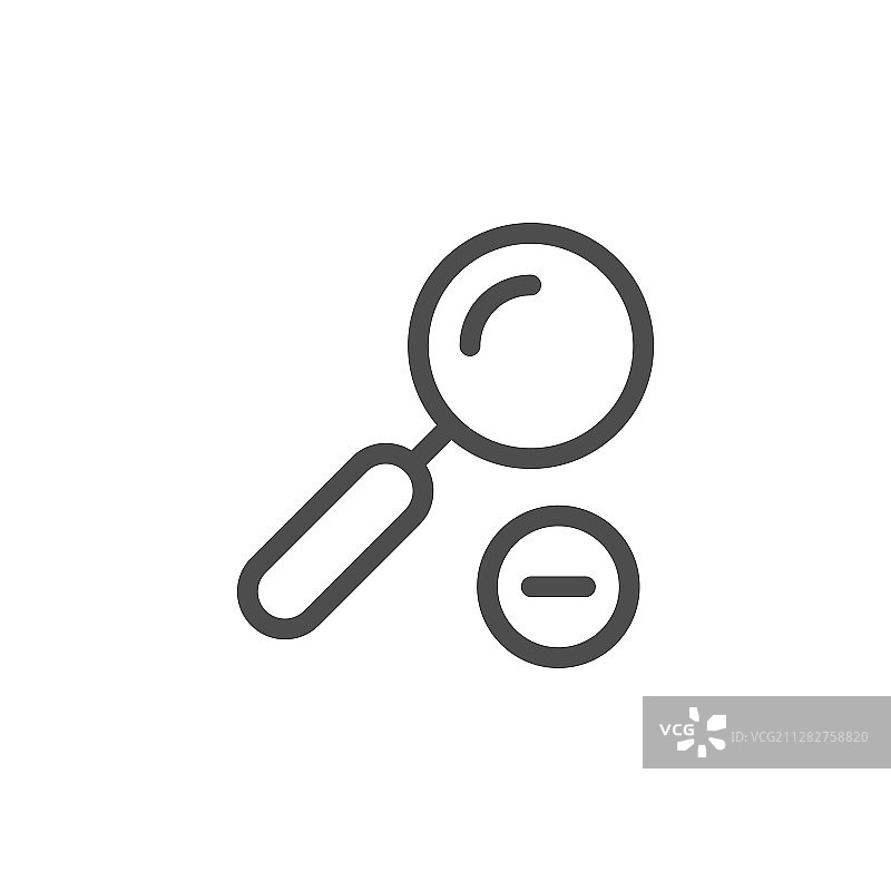 缩小或放大镜线性图标图片素材