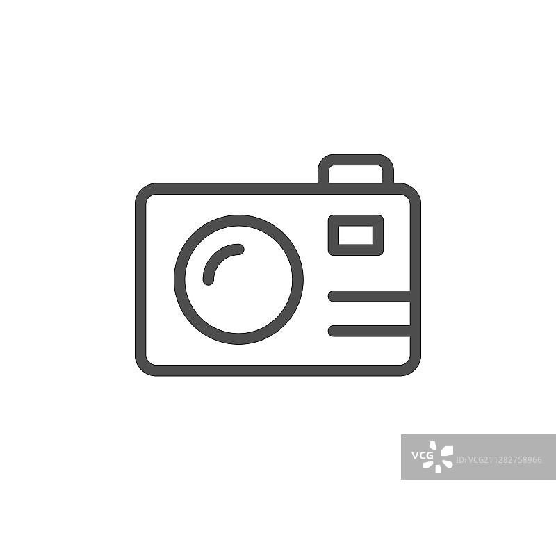 便携式相机线性图标和摄影概念图片素材