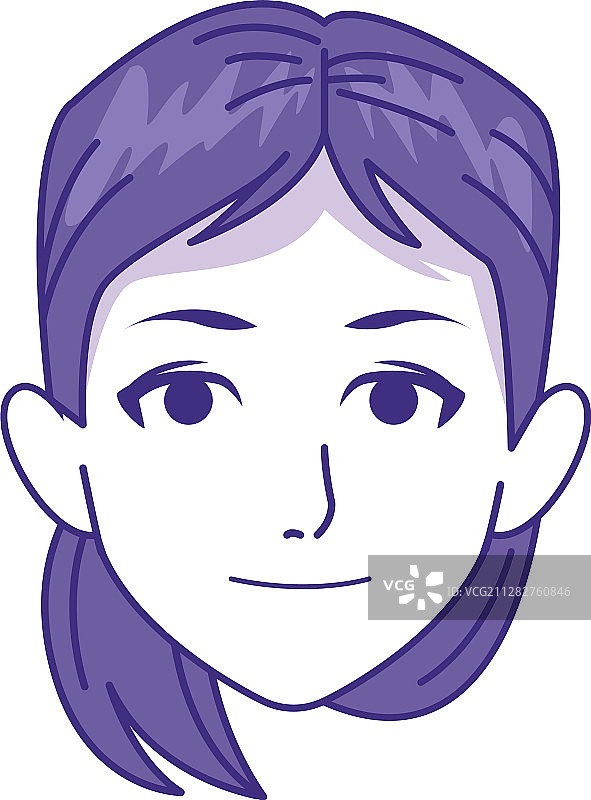 卡通女人脸部彩色设计图片素材