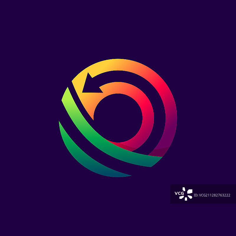 箭头穿过的字母O标志图片素材