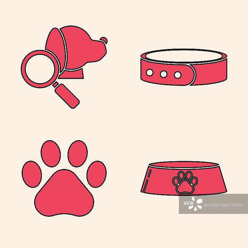 猫狗宠物食品碗兽医套装图片素材