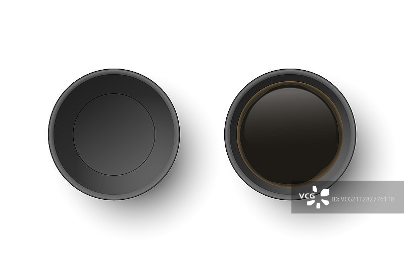 3D逼真黑色一次性开口纸杯图片素材