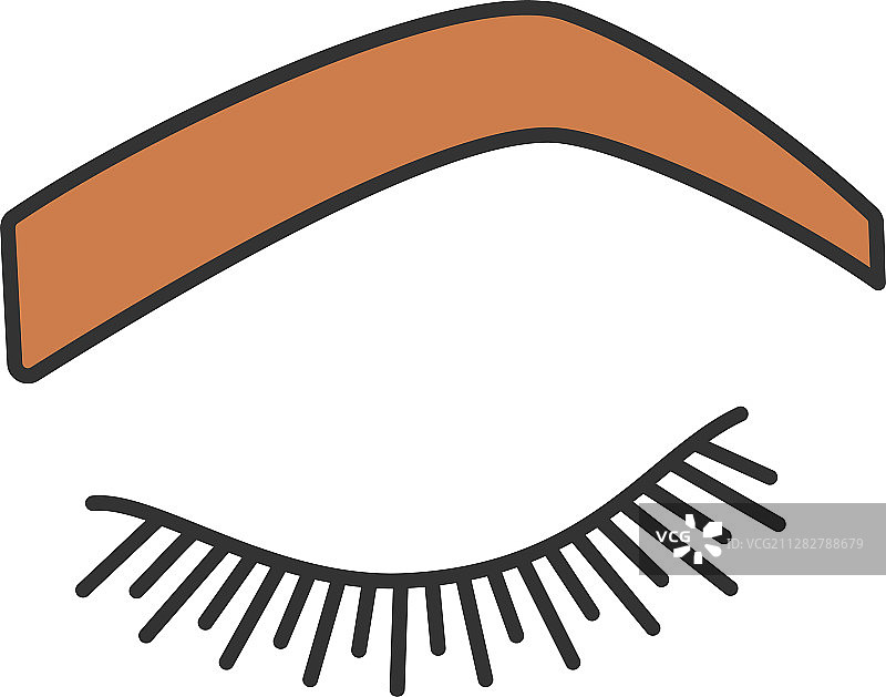 陡峭拱形眉毛形状彩色图标图片素材