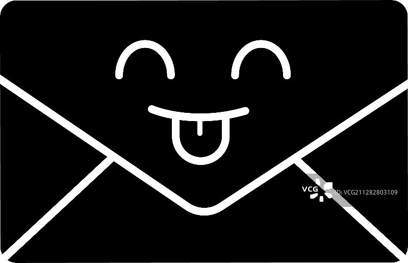 微笑着的电子邮件图标图片素材