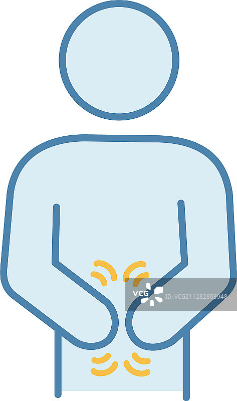 消化不良彩色图标图片素材