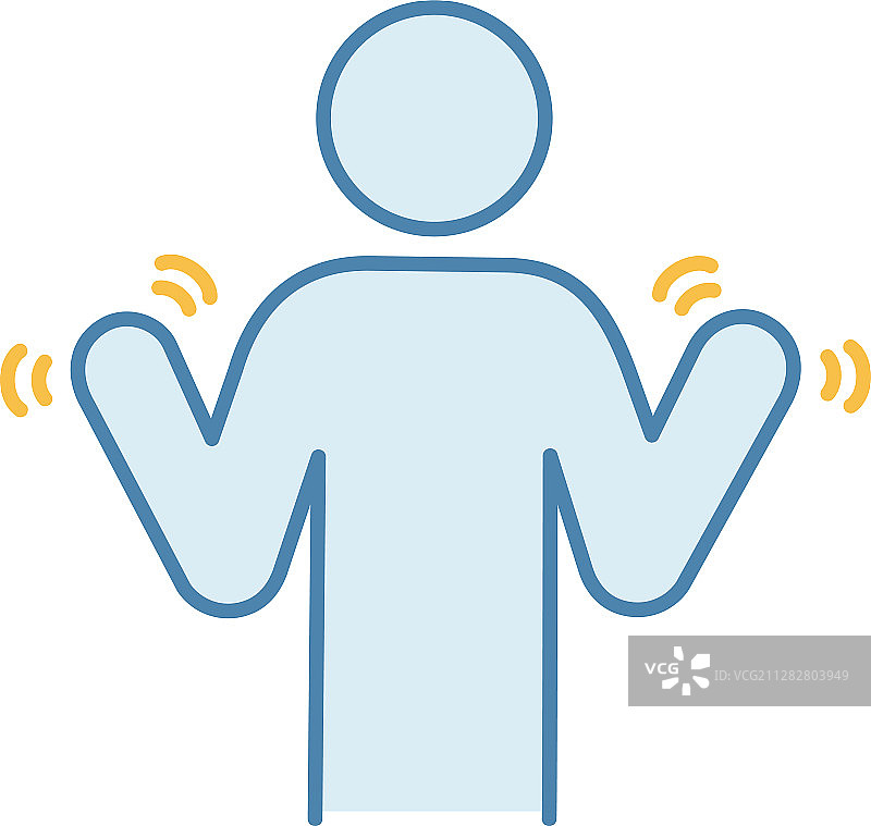 手部颤抖彩色图标图片素材