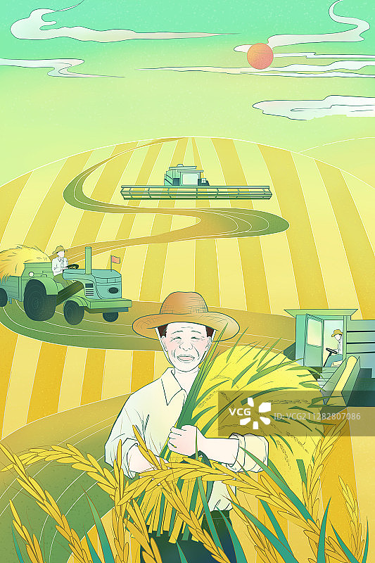 丰收喜庆新农村图片素材