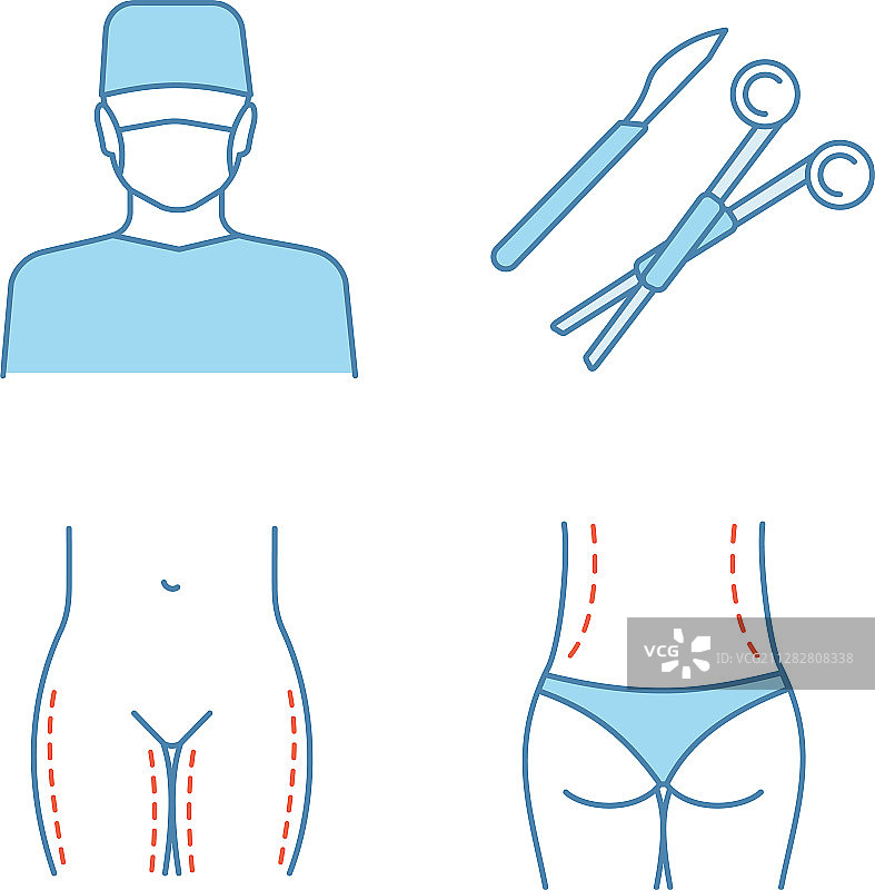 整形外科彩色图标集图片素材