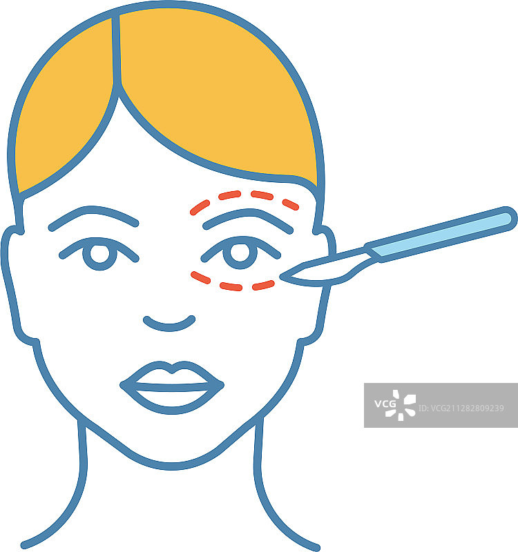 眼睑整形术彩色图标图片素材