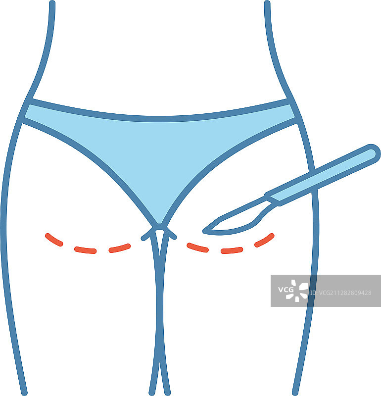 臀部整形色彩图标图片素材