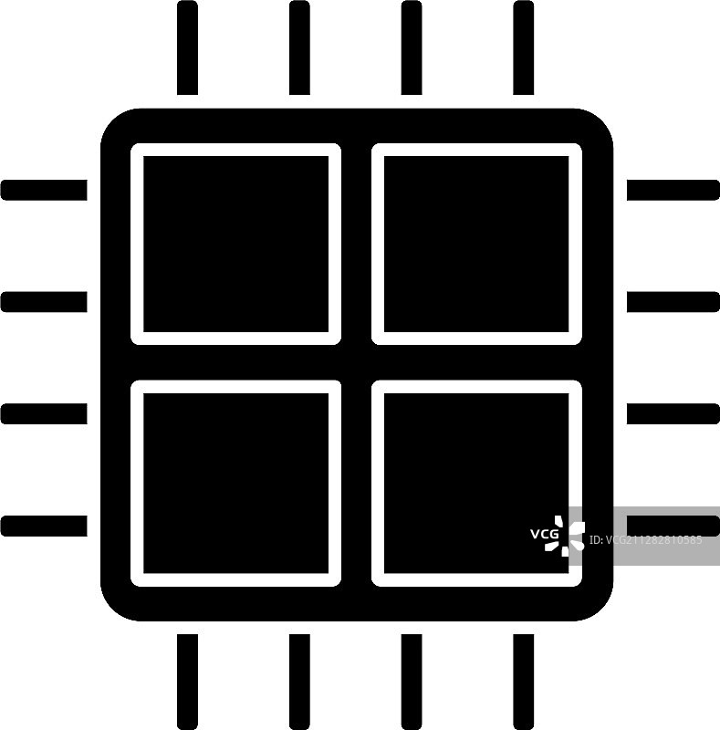四核处理器 Glyph 图标图片素材