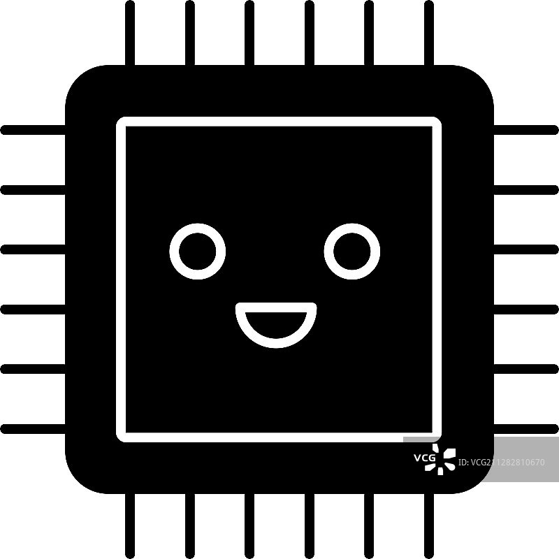 微笑的处理器符号图标图片素材