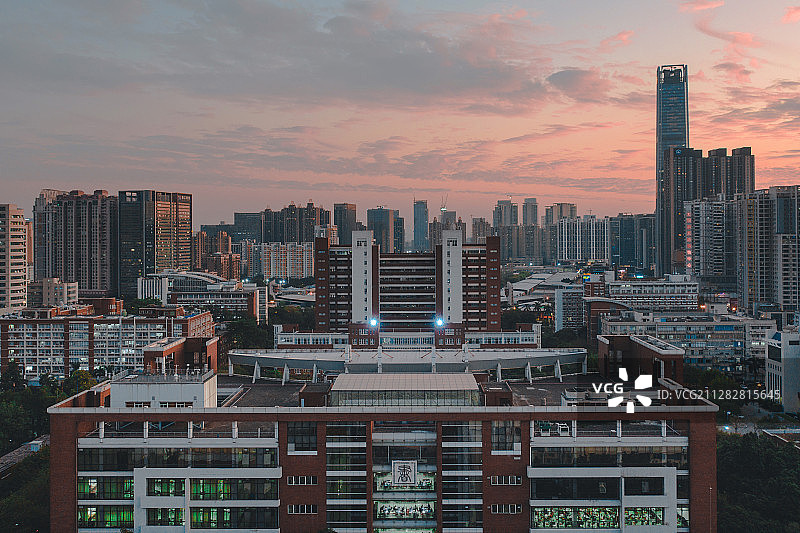 广州晚霞，图书馆，暨南大学图片素材
