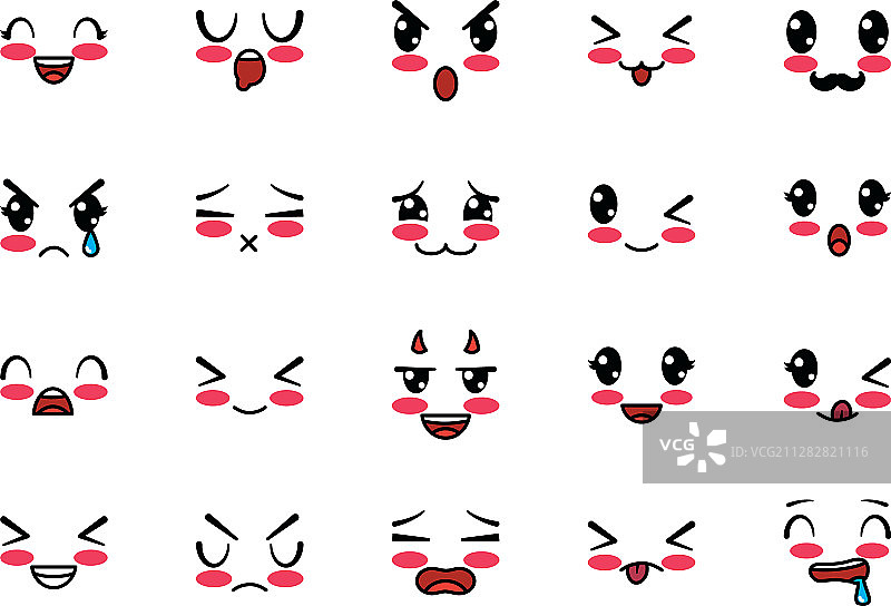 可爱卡通面部图标合集图片素材