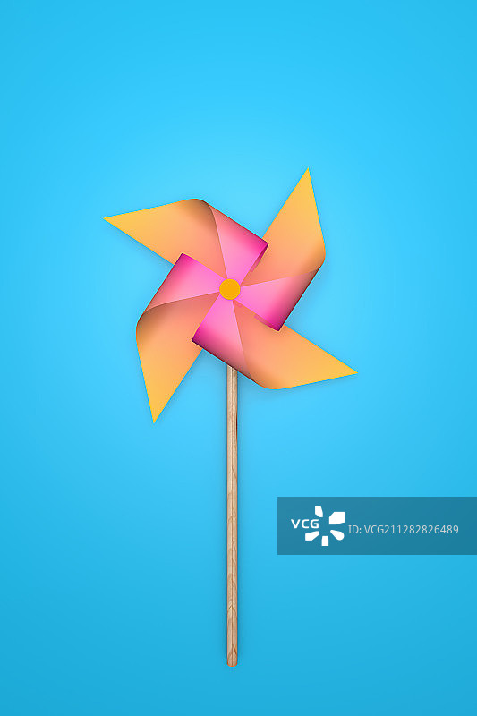 3d渲染的纸风车,c4d软件制图图片素材