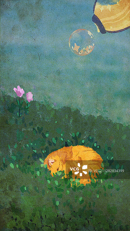 晚安星光与梦还有小猫咪图片素材