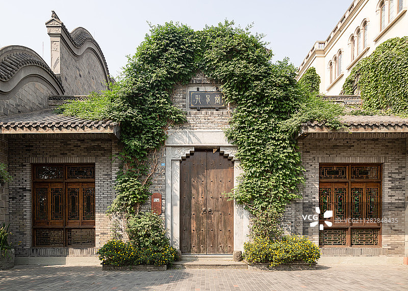 南丝绸之路起点成都市新都区锦门公园丝绸商贸旅游小镇访古民居图片素材