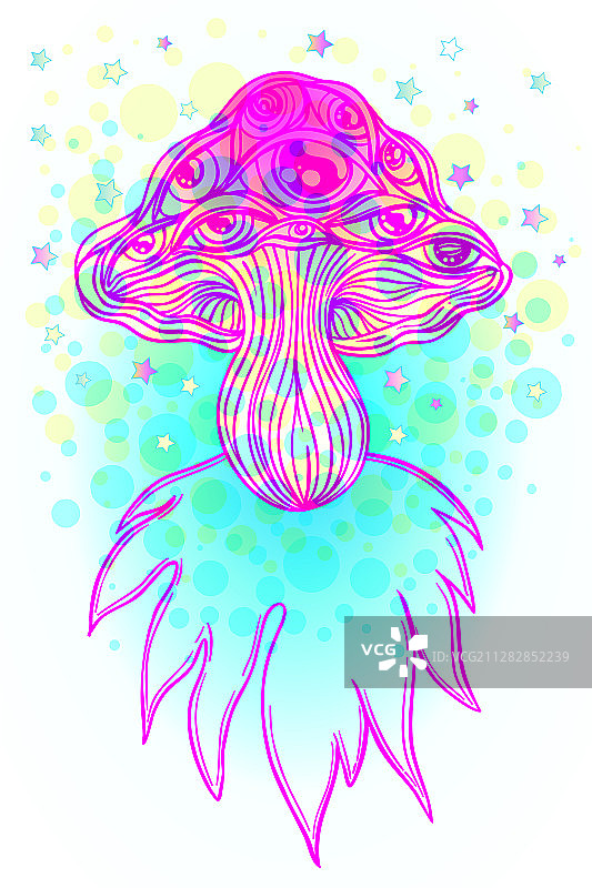 魔术蘑菇迷幻的幻觉图片素材