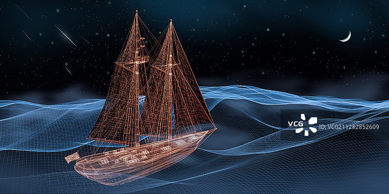 海浪帆船图片素材